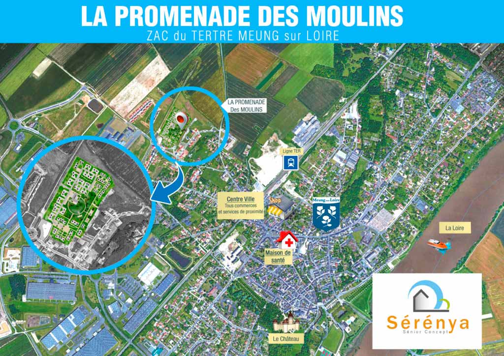 Vue aérienne de la maison de retraite de Meung sur Loire